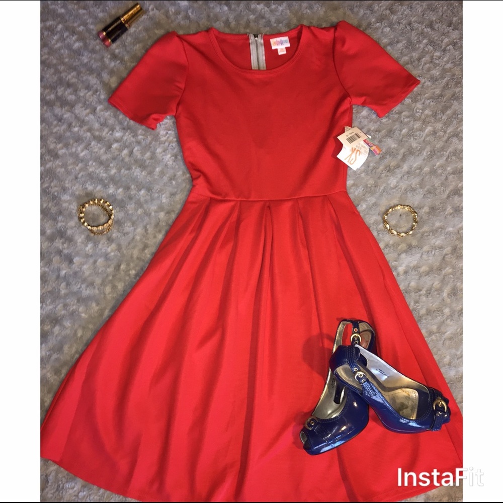 Lularoe NWT Amelia Dress XS Red